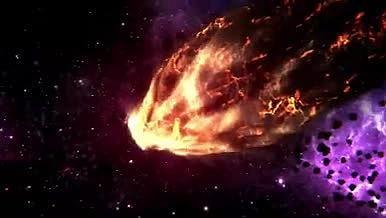 震撼三维空间陨石冲击碰撞星球演变企业LOGO模板视频的预览图